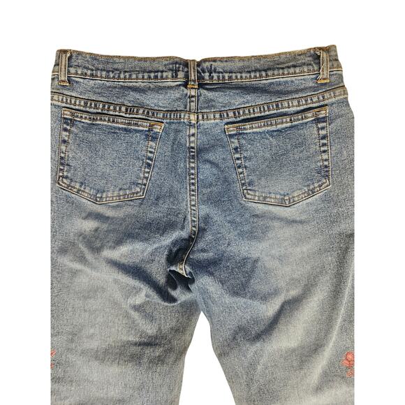 Vintage Willi Smith Embroidered Jeans Sz 8 Paisley Bootcut Y2K - Picture 9 of 9